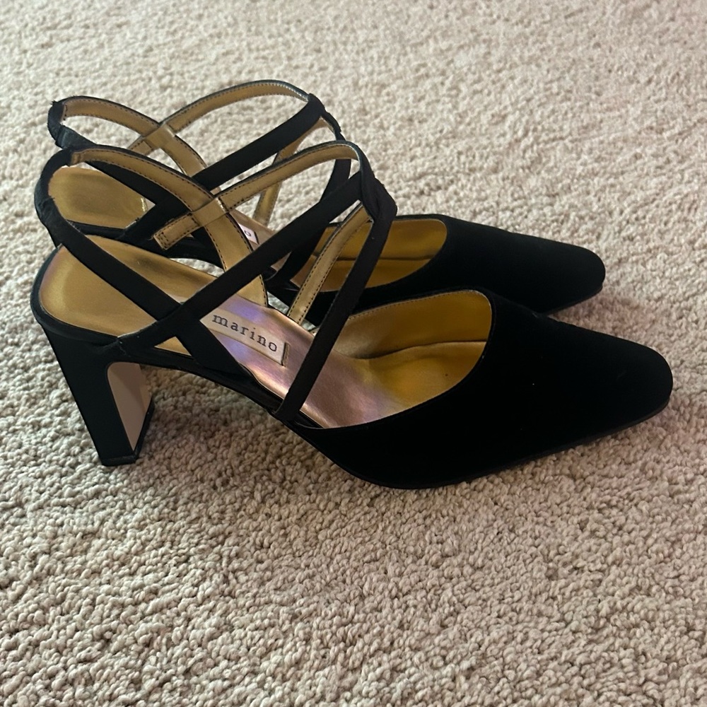 Ann Marino Black Strappy Heels - Picture 6 of 8